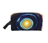 Space Spiral Cosmic Energy Print Travel Toiletry Zipper Storage Pouch For Women Men Portable Makeup Bag Purse, White, One Size