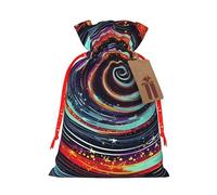 Space Spiral Cosmic Linen Drawstring Gift Bag Xmas Party Candy Bag Reusable Storage Pouches