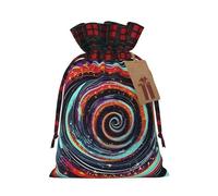 Space Spiral Cosmic Print Drawstring Gift Reusable Bags Pouches Holiday Packaging Birthday Wedding Parties