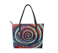 Space Spiral Cosmic Print Handbag designed for travel and business use,a spacious interior, zipper closure