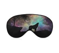 Space Starry Galaxy Wolf Animal Pattern Sleep Mask Eye Eyepatch Eyeshade with Elastic Strap Cover Sleeping for Men Women Kids