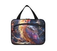 Space Starry Parrot Hanging Travel Toiletry Cosmetic Makeup Bag Large Capacity Foldable Storage Wash Bags for Women Girls Bathroom