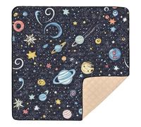 Space Starry Sky Cosmic Planet 1_2 Soft Foam Baby Playmat for Floor Cozy Breathable Tummy Time & Crawling Mat for Babies Infants Toddlers, 50'' x 50''