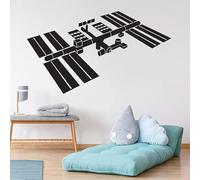 Space Station Vinyl Wall Stickers Kids Kids Room Creative Decor Stickers Mural Waterproof Bedroom Living Room Decals80x47cm