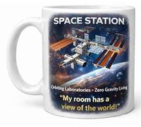Space Station Zero Gravity Living Funny Astronomy Coffee Cup Gift Mug