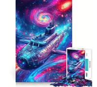 Space Submarine 1000 Piece Jigsaw Puzzle for Adults Think Smart Toy Indoor Fun Smooth Cut Santa Wish Pick 38x52cm