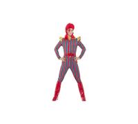 Space Superstar Costume XL Multicoloured Bowie Ziggy Stardust Fancy Dress Jumpsuit, Belt & Boot Covers (43858XL)