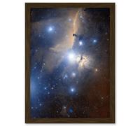Artery8 Space Telescope Stars Orions Belt Flame Nebula Universe Artwork Framed Wall Art Print A4