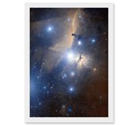 Artery8 Space Telescope Stars Orions Belt Flame Nebula Universe Artwork Framed Wall Art Print A4