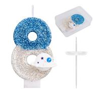 Space Theme Birthday Candle, Shiny Astronaut Number Candle Spaceship Outer Space Cake Topper Perfect Universe Rocket Spacecraft Cake Decorations and Party Favors(Number 8)