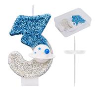 Space Theme Birthday Candle, Shiny Astronaut Number Candle Spaceship Outer Space Cake Topper Perfect Universe Rocket Spacecraft Cake Decorations and Party Favors(Number 3)