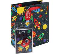 Space Theme Solar System Happy Birthday Medium Gift Bag