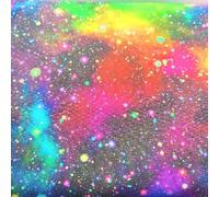 Space Themed 100% Cotton Fabric - [Galaxy/Rocket/Planet/Astronaut/Starry Sky Print] - 44” Wide - Quilting, Crafts, Dressmaking (Rainbow Stars, Metre)