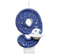 Space-Themed Number Birthday Candles, Novelty Cake Topper, Decorative Party Supplies, Cute Birthday Cake Toppers for Friends Family, 0-9, Festive Celebration