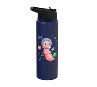 Space Traveler Astronaut Floating in Space Axolotl Stainless Steel Insulated Water Bottle