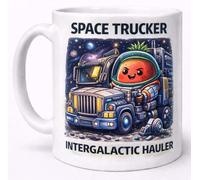 Space Trucker Intergalactic Hauler Funny Sci Fi Lorry Driver Truck Driver Astronaut Space Transport Coffee Tea Cup Novelty Gift Mug