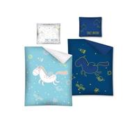 Space Unicorn Glow In The Dark 100% Cotton Single Duvet Cover - European Size