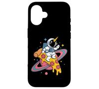 Space Unicorn Riding Pizza Slice Astronaut Adventure Case for iPhone 16