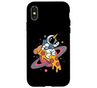 Space Unicorn Riding Pizza Slice Astronaut Adventure Case for iPhone X/XS