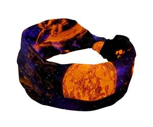 Space Venus Saturn Jupiter Moon Headbands for Women, Wide Turban Headband, Non Slip Head Wraps, Elastic Sweat Yoga Workout Hairband Soft Hairwrap Bandana