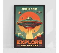 Space Wall Print - Aliens Area Explore The Galaxy Poster Wall Art (29.7cm x 42cm - A3)
