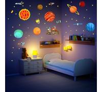 Space Wall Stickers for Kids - Solar System Planet Wall Decals, Kids Room S pace Wallpaper, Outer Space Themed Décor for Bedroom, Nursery Playroom