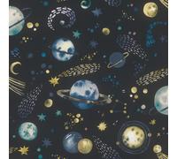 Space Wallpaper Celestial Skies Planets Children's Nursery Bedroom 300956 Navy