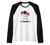 Space Warrior with this Fighting Astronaut Costume Raglan Baseball Tee