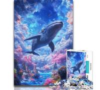 Space Whale 1000 Piece Jigsaw Puzzle for Adults And Teenagers,Educational Games Wall Decoration Unique Birthday And Xmas Gifts 75x50cm