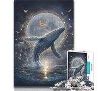 Space Whale 1000 Piece Jigsaw Puzzle for Adults Teens,Stress Reliever Difficult Challenge Deal As Gifts for The Whole Family 38x26cm
