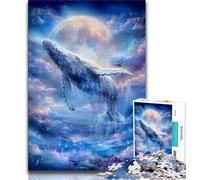 Space Whale Adult Jigsaw Puzzles 1000,Learning Educational Toys Family Games with Matching Poster And Trivia Sheet (50x75cm)