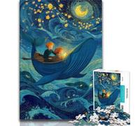 Space Whale Jigsaw Puzzles 1000 Pieces for Adults Teens,Family Game Stress Reliever Difficult Challenge Artists Collection,Fine Art 38x26cm