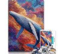 Space Whale Jigsaw Puzzles for Adults 1000 Pieces,Help The Brain Exercise Addictive Toys to Cultivate Patience Great Gift (50x75cm)