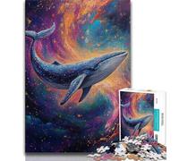 Space Whale Jigsaw Puzzles for Adults Teenagers Jigsaws Puzzle,Relax Games Is Ideal As A Gift for The Whole Family (38x26cm)