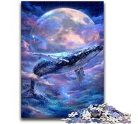 Space Whale Jigsaw Puzzles for Adults Teenagers Jigsaws Puzzle,Toys Educational Games Stress Relieving Wishlist with Santa Claus (50x75cm)