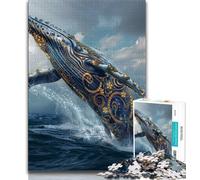 Space Whale Jigsaw Puzzles for Teenagers 1000 Piece,Educational Games Wall Decoration Unique Birthday And Xmas Gifts 38x26cm