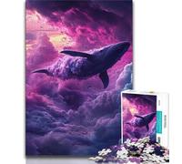 Space Whale Jigsaw Puzzles for Teenagers 1000 Pieces,Learning Educational Toys Family Games Unique Birthday And Gifts 38x26cm