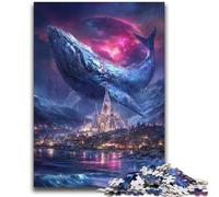 Space Whale JigsawPuzzle 1000 Pieces for Adults,Challenging To Complete But Fun And Humorous with Matching Poster And Trivia Sheet (38x52cm)