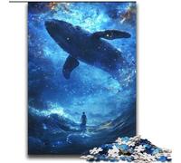 Space Whale JigsawPuzzle 2000 Pieces for Teenagers, Stress Reliever Staycation Kill Time with Matching Poster And Trivia Sheet (70x100cm)