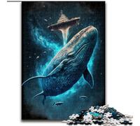 Space Whale Painting Jigsaw Puzzles for Teenagers, Brain Intelligence Challenge Addictive Toys for Home Decoration (26x38cm)