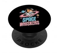 Space Whiskers Astronaut Cat Galaxy Cute Cosmic Kitten PopSockets Adhesive PopGrip