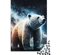 Space White Bear Puzzle 1000 Pieces, Animal Lover Jigsaw, Calm Screen Free Activity, 52x38cm/1000pcs