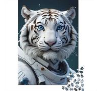 Space White Tiger 1000 Piece Jigsaw Puzzle Paper for Adults Imaginative Art Style 1000 Pieces Puzzle Game Relaxing Home Decor Gift 70x50cm/1000pcs