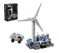 Space Wind Turbine & Rover Building Blocks Set, Space Energy Base Model Kit, STEM Car Toy for Boys Girls Space Enthusiasts, Ideas Gifts for Sci-Fi Home Deco