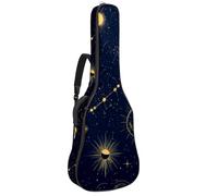 Space with Planets Stars Astrology Pattern Acoustic Guitar Bag Thick Padded, Waterproof Guitar Gig Bag for 40 41 42 Inch Guitars