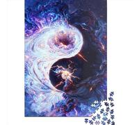 Space Yin And Yang Wooden 1000 Pieces Jigsaw Puzzle for Adults Creative Rectangular Puzzle Brain Exercise Challenge Game 1000pcs (75x50cm)