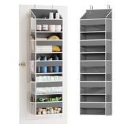 SpaceAid 1 Pack Over The Door Organizer with 5 Large Pockets and 10 Mesh Side Pockets, 5 Layers Door Organizer Hanging with Clear Window for Bedroom, Bathroom, Pantry and Nursery, Gray