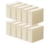 SpaceAid 10 Pack Bed Sheet Organizers and Storage, Foldable Sheet Organizer for Linen Closet, Sheets Set Folder Keeper with Window XL (Queen & King Size) Organizing Bedding Container, Beige