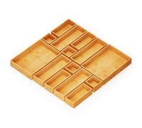 SpaceAid 14-Piece Bamboo Drawer Organizer Storage Boxes Set, Wood Tray Junk Drawer Organizers Multi-Use Divider Bins for Kitchen, Bathroom, Office Desk and Makeup Organization (14 Pack, Natural)