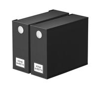 SpaceAid 2 Pack Bed Sheet Organizers and Storage, Foldable Linen Closet Organizer, Set Folder Keeper With Window XL (Queen & King Size) Bedding Container (Black)